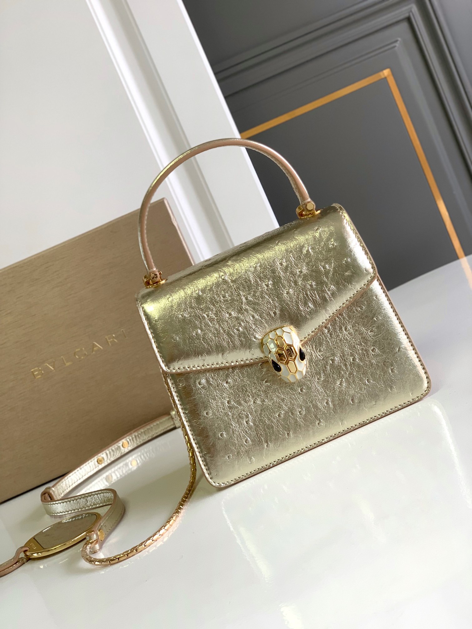 Bvlgari Serpenti Forever Mini Top Handle in Gold